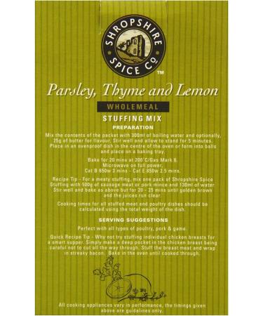Shropshire Spice Parsley Thyme & Lemon Stuffing with Wholemeal Crumbs 150g - Buy Online on GoSupps.com