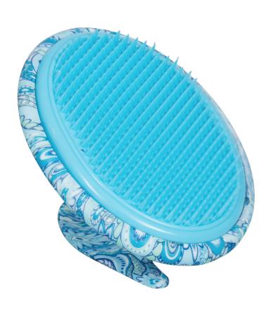 Exfoliating Brush to Treat and Prevent Razor Bumps and Ingrown Hairs - Eliminate Shaving Irritation for Legs, Armpit, Bikini Line - Silky Smooth Skin Solution for Men and Women by Dylonic Blue Pattern Single