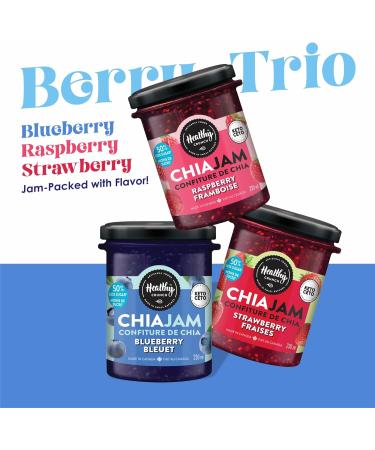 Healthy Crunch - Sugar Free Blueberry Chia Jam - 6 Units x 230ml - Keto Jam Zero Calorie - No Sugar Added - Low Carb & Low Calorie - Ideal for Healthy Snacks Baking and Desserts - Chia Seed Jam - Buy Online on GoSupps.com