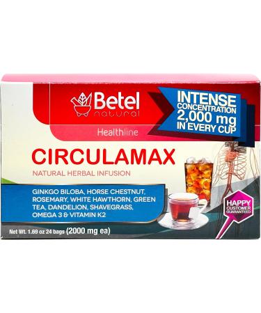 Betel Natural Premium Circulamax Te Special Blend of Castanos De Indias Ginkgo Biloba and More - 24 Tea Bags - Buy Online on GoSupps.com