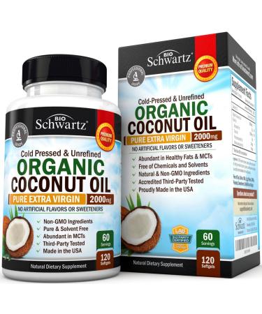 BioSchwartz Organic Coconut Oil 2000 mg  120 Softgels