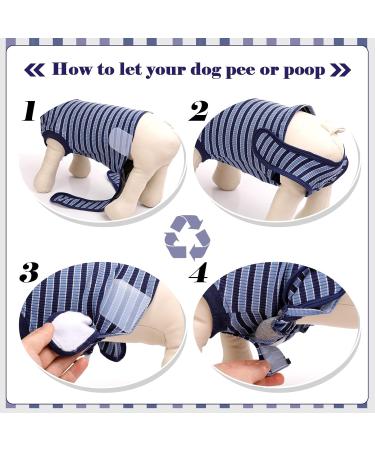 Buy Hjumarayan Dog Post-Castration Body - Breathable & Comfortable Medical Bodysuit for Small Medium Large Dogs - Blue Striped Alternative to Traditional Recovery Vests - Buy Online on GoSupps.com