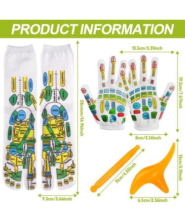 2 Pairs Reflexology Socks with Acupressure Pen - Foot Massage & Pressure Point Relief - Buy Online on GoSupps.com