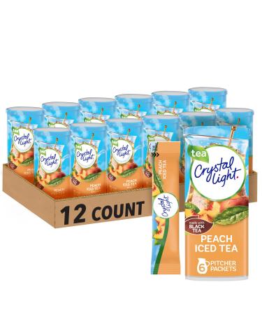Crystal Light Sugar-Free Peach Iced Tea Low Calories Powdered Drink Mix 72 Count Pitcher Packets