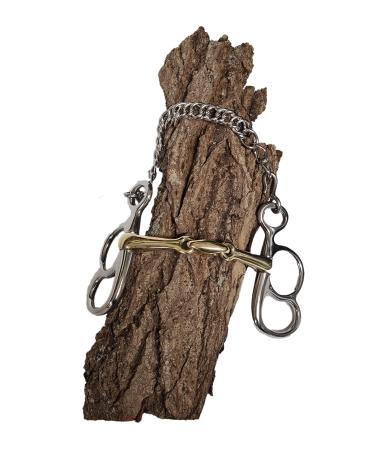 Esposita post bit with 2 rings - double jointed - mouthpiece made of brass rings made of stainless steel (8.0cm to 14.5cm) 9.5cm