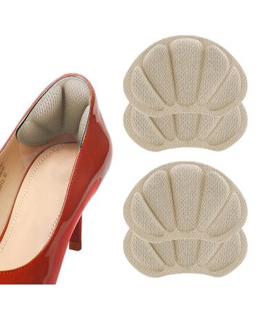2 pairs of heel cushions for shoes heel cushion for shoes too large heel handles shoe pads inserts for slipping out and rubbing perfect heel blister protection for women and men (skin color) Nude