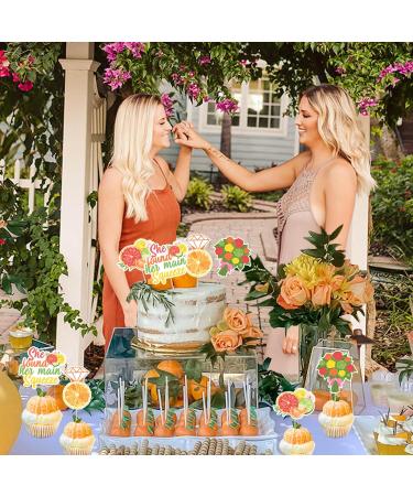 24Pcs Lemon Bridal Shower Decoration Cupcake Topper She Found Her Main Squeeze Citrus Bachelorette Party Cupcake Topper for Citrus Orange Lemonade Theme Engagement Wedding Bachelorette Party - Buy Online on GoSupps.com