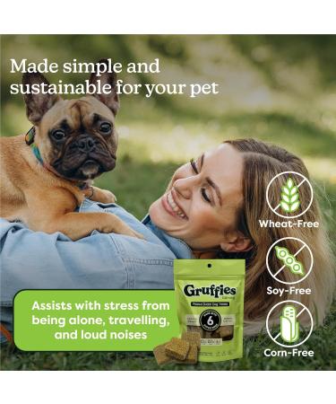 Gruffies Peanut Butter Calming Treats for Dogs 170g - Natural Ingredients Made in The USA Hemp-Based Treats for Anxiety Relief and Calm Behavior (Pack of 12) - Buy Online on GoSupps.com