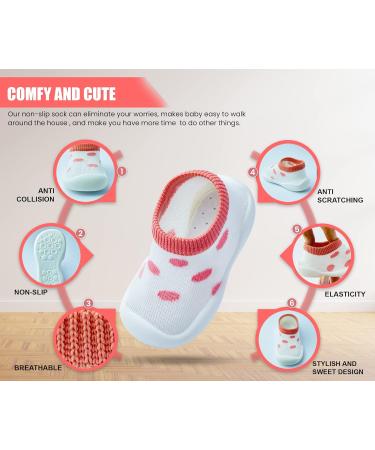 Dookeh Baby Shoes | Soft Sole First Walking Sneakers for Boys and Girls | Toddler Infant Sock Shoes | 2-3 Years | Pink Leopard Print - Buy Online on GoSupps.com