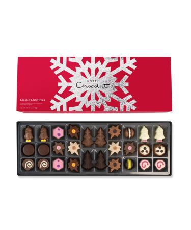 Hotel Chocolat - The Classic Christmas Sleekster - 28 chocolats classiques et de No l 320 g - Bo te chocolat - Cadeaux de No l
