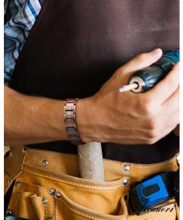 JECANORI 2x Lymph Drainage Copper Magnet Bracelet for Men | Adjustable 3500 Gauss Therapy Jewelry - Gift Box Included - Buy Online on GoSupps.com