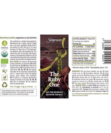 Seagreens Seaweed & Sea Salt Ruby One (55g) - Buy Online on GoSupps.com