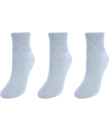 CTM Women's Diabetic Ankle Socks - 3 Pair Pack - One Size, Grey - Buy Online on GoSupps.com