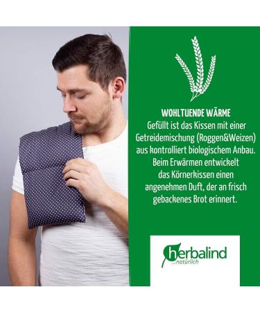 Herbalind 4024 3-Chamber Grain Pillow - Dark Blue | Premium Comfort & Support | International Shipping Available - Buy Online on GoSupps.com