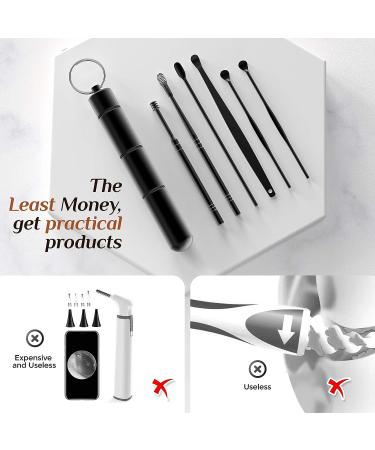 6 Piece Ear Wax Removal Kit - Portable Anti-Itch Cleaner Tool with Detachable Ear Picking Box - Safe & Healthy - Practical Cleaning Tool for Family (Black) - Buy Online on GoSupps.com