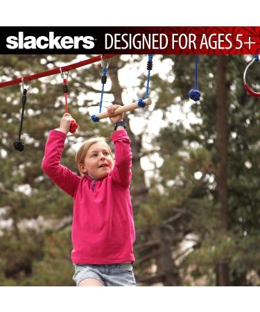 Slackers NinjaLine 36' Intro Kit - Red/Blue | Fun Outdoor Ninja Warrior Course Set - Buy Online on GoSupps.com