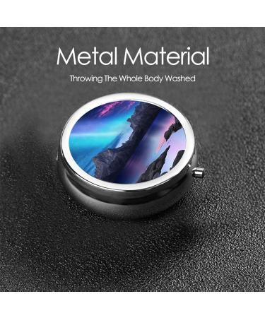 3D Space Printed Mini Round Pill Box - 3 Compartment Travel Organizer for Medicine - Portable Pill Case for Home & Office - Buy Online on GoSupps.com