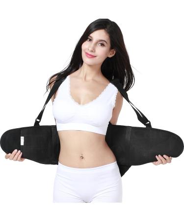 Women's XL Black Lumbar Support Belt with Suspenders - Ultimate Comfort & Pain Relief for All-Day Wear - Buy Online on GoSupps.com