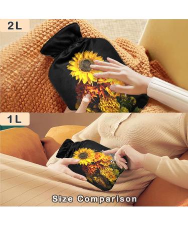 NAANLE Autumn Sunflower Transparent Hot Water Bottle | 1L Heat Bottle for Back Pain Relief Hand & Foot Warmer Neck Therapy - Buy Online on GoSupps.com