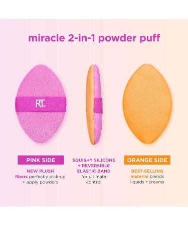 Real Techniques Miracle 2-In-1 Powder Puff Dual-Sided Full-Size Makeup Blending Puff Reversible Elastic Band Precision Tip Makeup Sponge and Powder Puff For Liquid Cream and Powder 1 Count 1/Miracle 2-In-1 Powder Puff - Buy Online on GoSupps.com