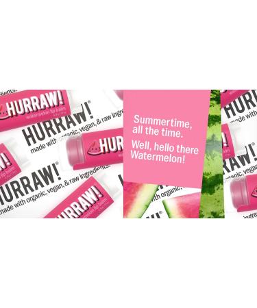 Hurraw! Watermelon Lip Balm 2 Pack: Organic Certified Vegan Cruelty and Gluten Free. Non-GMO 100% Natural Ingredients. Bee Shea Soy and Palm Free. Made in USA - Buy Online on GoSupps.com