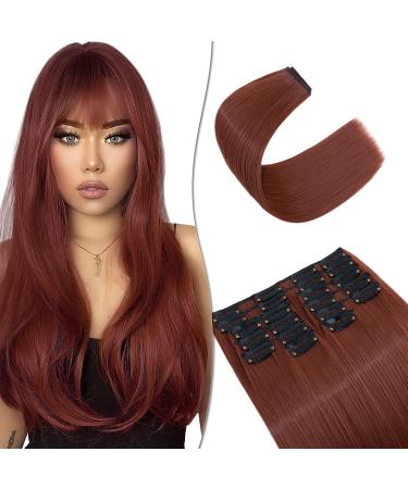 SEGO 12 Tressen Extensions such as real hair hair extensions clip in hair extensions cheap for full head 55 cm 180g auburn ginger (ginger) 55 cm auburn ginger (ginger)