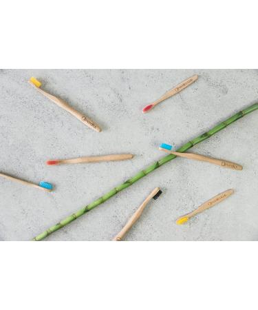 Eco-Friendly Bamboo Toothbrushes - Multipack of 4 for Adults | Sustainable Oral Care - Buy Online on GoSupps.com