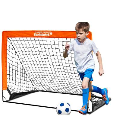 Soccer Goal Pop Up Soccer Net for Kids Backyard, 1 Pack 4' x 3', Orange
