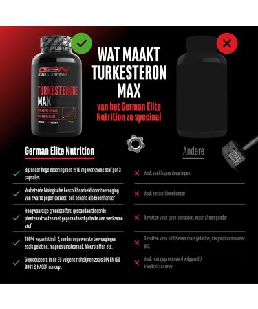 VitamineVersand 24 Turkesterone Max 120 capsules Extra high dosage with 1510 mg per daily portion With Bioenhancer Without unwanted additives Vegan - Buy Online on GoSupps.com