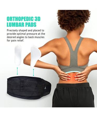 AllyFlex Sports Y-Suspenders Back Support Belt with 3D Lumbar Pads - Medium Size M (30''-37'') | Compression Lumbar Support Brace for Lower Back Pain with Breathable Lining - Buy Online on GoSupps.com