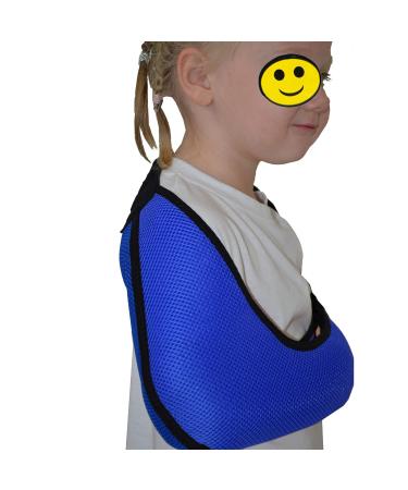4DflexiSPORT Child Arm Sling (2-3yr, Blue/Black) - Medical Grade, Easy-Fit, Ultra-Comfort with Cooling Effect - Includes Smiley Sticker - Buy Online on GoSupps.com