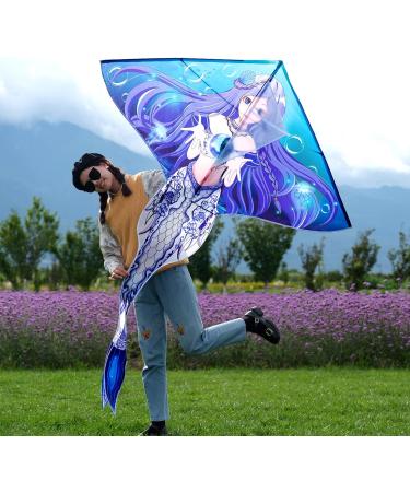 Colorful Life Mermaid Kite - Easiest Flying Delta Kite for Girls & Kids - Perfect for Outdoor Fun - Buy Online on GoSupps.com