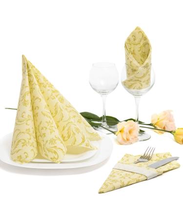 Buy Papstar Royal Collection 50 Lime Green Napkins - 1/4 Fold Damascato (40x40cm) - International Shipping Available! - Buy Online on GoSupps.com