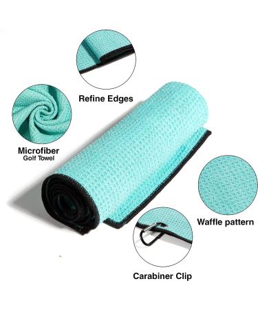 ElkPace Light Green Microfiber Golf Towel with Waffle Pattern & Golf Brush Tool Kit - Buy Online on GoSupps.com