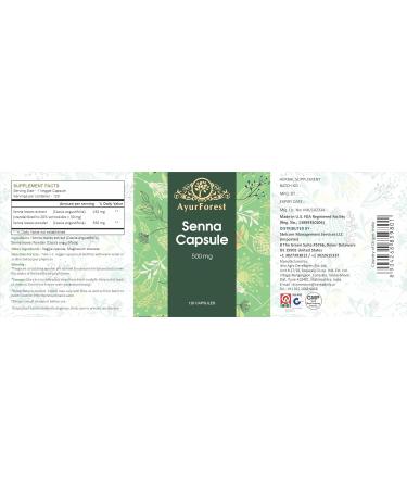 AyurForest Senna Supplement Capsules | 120 Count (500 mg) - Buy Online on GoSupps.com