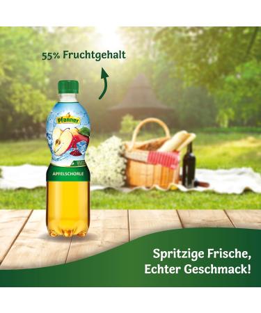 Pfanner Apple Spritzer (6 x 0.5L) - 55% Fruit Content No Added Sugar Carbonated Fruit Drink Bulk Pack - Buy Online on GoSupps.com