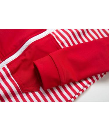 Bonverano Baby Girls UPF 50+ UV Protection Sunsuit with Sun Cap - Red Stripe, 6-9 Months - Buy Online on GoSupps.com