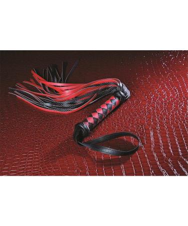 Adam & Eve Scarlet Couture Bondage Diamond Whip | Vegan Leather | 14 Long Strips, Red/Black - Buy Online on GoSupps.com