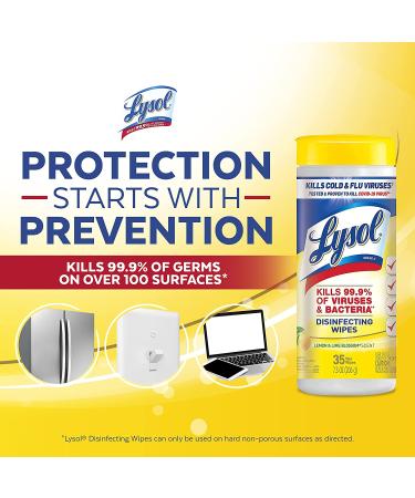 Lysol Disinfectant Wipes - Lemon & Lime Blossom 35ct | For Disinfecting, Deodorizing, and Cleaning - Buy Online on GoSupps.com