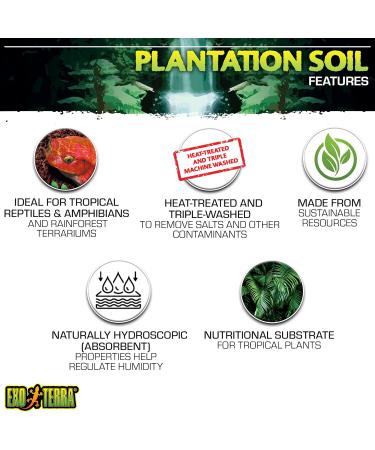 Exo Terra Plantation Soil - Tropical Terrarium Substrate 8.8L Coconut Fiber - Ideal for Reptiles & Plants - Buy Online on GoSupps.com