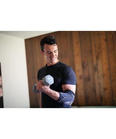 Kunto Fitness Elbow Brace Compression Sleeve for Tendonitis, Tennis & Golf Elbow - Medium, White-Gray - Reduce Joint Pain - Shipped From USA - Buy Online on GoSupps.com