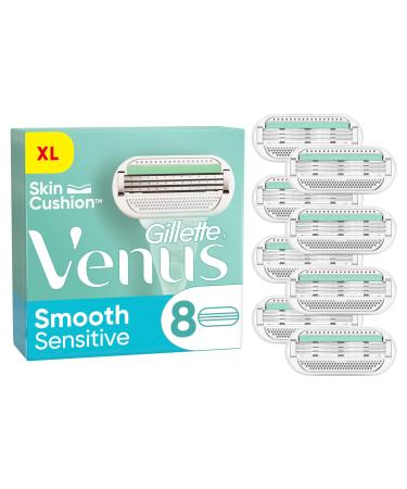 Gillette Venus Smooth Sensitive razor blades for women 8 replacement blades for women's razors with 5-blade