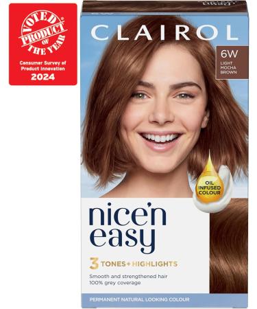 Clairol Clairol Nice'n Easy Cr me Natural Looking Oil Infused Permanent Hair Dye 6W Light Mocha Brown - Buy Online on GoSupps.com