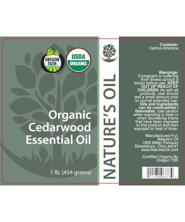 Best Cedarwood Essential Oil 100% Pure Certified Organic Therapeutic Grade 1 Lb - Buy Online on GoSupps.com