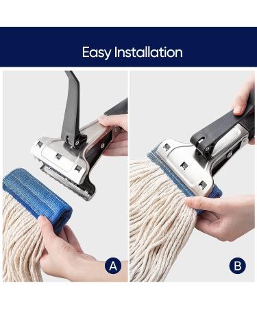 Eyliden Heavy Duty Commercial Cotton Mop - 2pc Loop-End String Mops with Extendable Handle for Home and Office Cement Floor Use - White - Buy Online on GoSupps.com