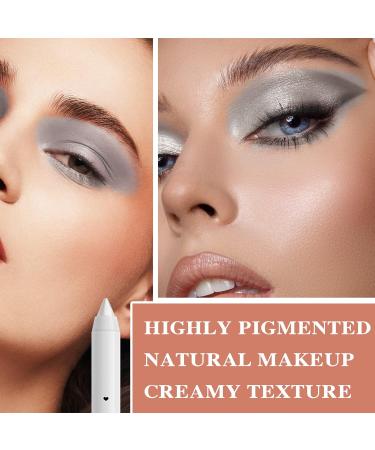 White Glitter Eyeshadow Stick Shimmer Durable Highlighter Eyeshadow Pencil Highly Pigmented Metallic Long Wear Waterproof Cream Eye Brightener Stick Eye Shadow Eyeliner Crayon Makeup Pen - Buy Online on GoSupps.com