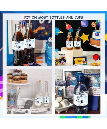 Fangleland Outer Space Baby Shower Water Bottle Labels - 28pcs Solar System Welcome Baby Wrappers for Gender Reveal Decor - Personalized Astronaut Supplies - Buy Online on GoSupps.com