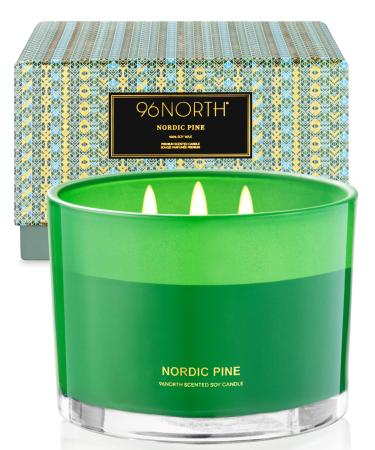 96north luxury candles |Kiefer candle |3-docht fragrance candles in the glass |100% natural soy wax |Burning time up to 40 hours |Wedding day gifts for women Nordic pine