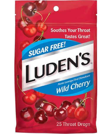 Luden's Pectin Lozenge/Oral Demulcent Sugar-Free Wild Cherry 25 Throat Drops