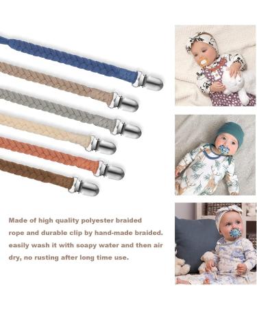Xixkolyu Pacifier Clip Set for Boys & Girls - 6 Pack Handmade Braided Baby Pacifier Holder Leash | Fits All Pacifiers & Teething Toys | Perfect Modern Unisex Baby Gift - Buy Online on GoSupps.com